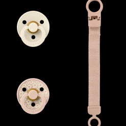Colour Pacifier & Loop Clip Gift Set Latex Size 1 Blush*BIBS Sale