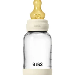 Ivory Glass Baby Flaske Round Latex Slow Flow*Bibs New