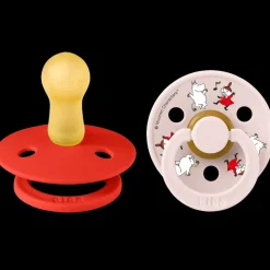 x Moomin Pacifier Colour 2 pack Dancing Latex Size 2 Candy Apple mix*BIBS Outlet