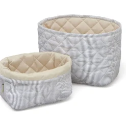 Quiltet Opbevaringskurv 2-pak Classic Stripes Blue, Praline*Cam Cam Copenhagen Sale