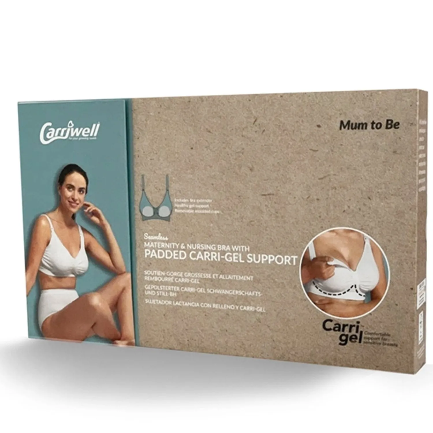 Graviditets- og Amme-BH m. Indlæg og Carri-Gel Sort*Carriwell Outlet