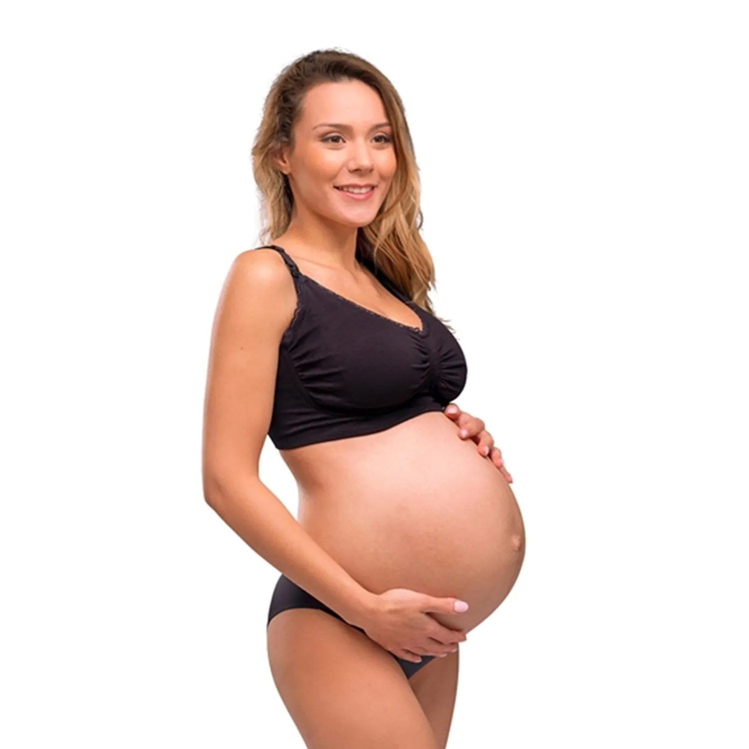 Graviditets- og Amme-BH m. Indlæg og Carri-Gel Sort*Carriwell Outlet