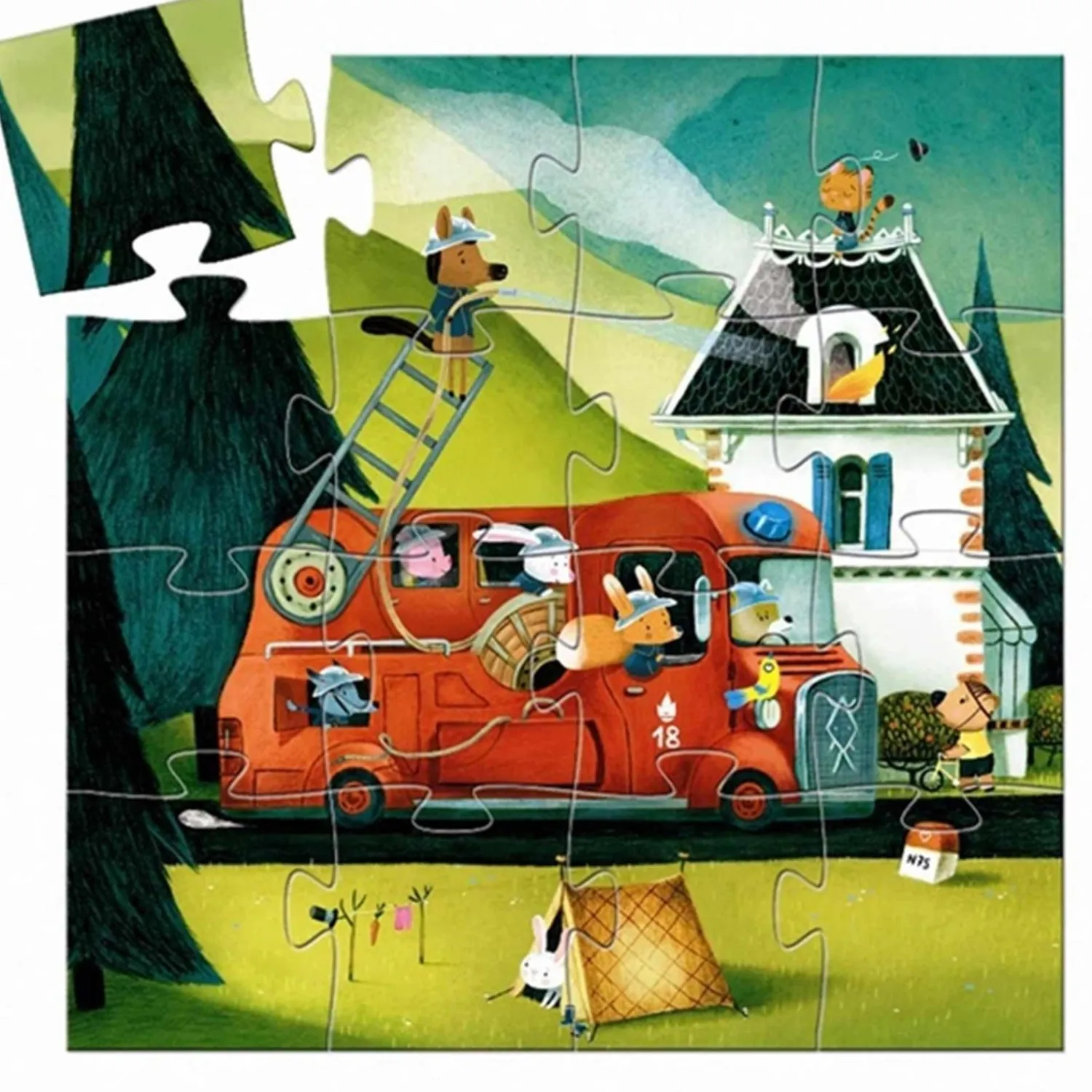 Puslespil Brandbil*Djeco Online