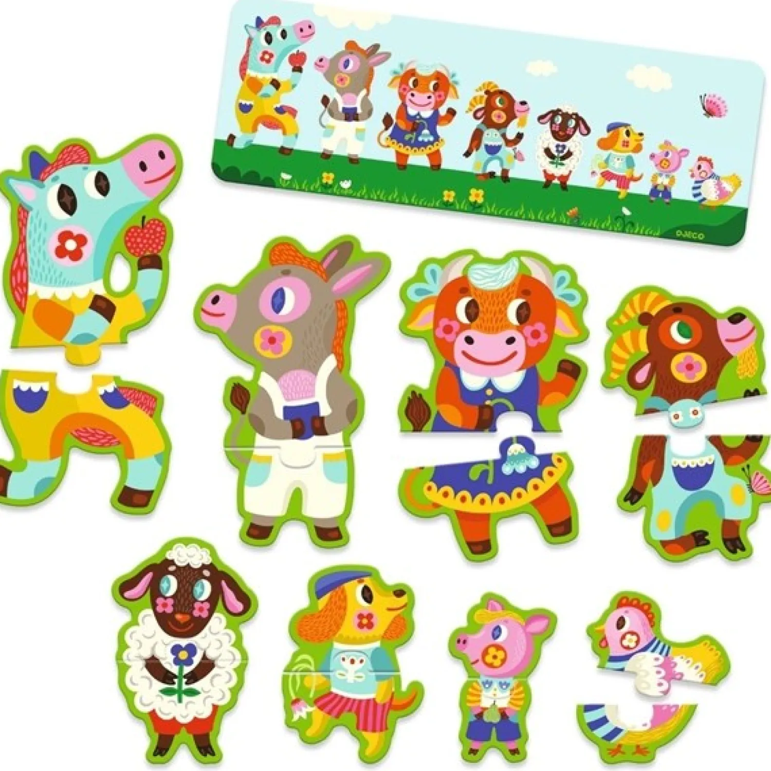 Puslespil Duo Stor og Lille på Bondegården*Djeco New