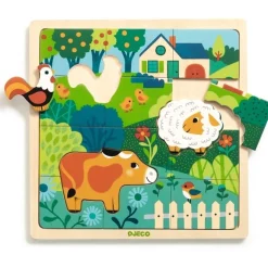 Puzzle Træpuslespil Bondegård*Djeco Discount
