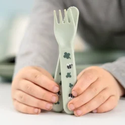 Green Foodie Spisesæt Med Sugekop Tiny Farm*DonebyDeer Hot