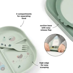 Green Foodie Spisesæt Med Sugekop Tiny Farm*DonebyDeer Hot