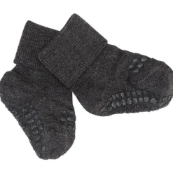 Bamboo Strømper Antislip Dark Grey Melange*Gobabygo Best