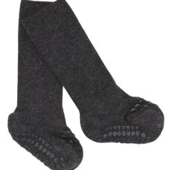 Bamboo Strømper Antislip Dark Grey Melange*Gobabygo Best