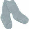 Dusty Blue Non-Slip Strømper Organic Terry Bomuld*Gobabygo Clearance