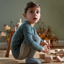 Grey Melange Crawling Strømpebukser Organic Bomuld*Gobabygo Clearance