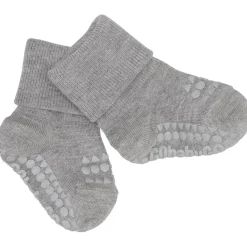 Grey Melange Non-Slip Strømper Bambus*Gobabygo Hot