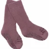 Misty Plum Non-Slip Strømper Organic Terry Bomuld*Gobabygo Clearance