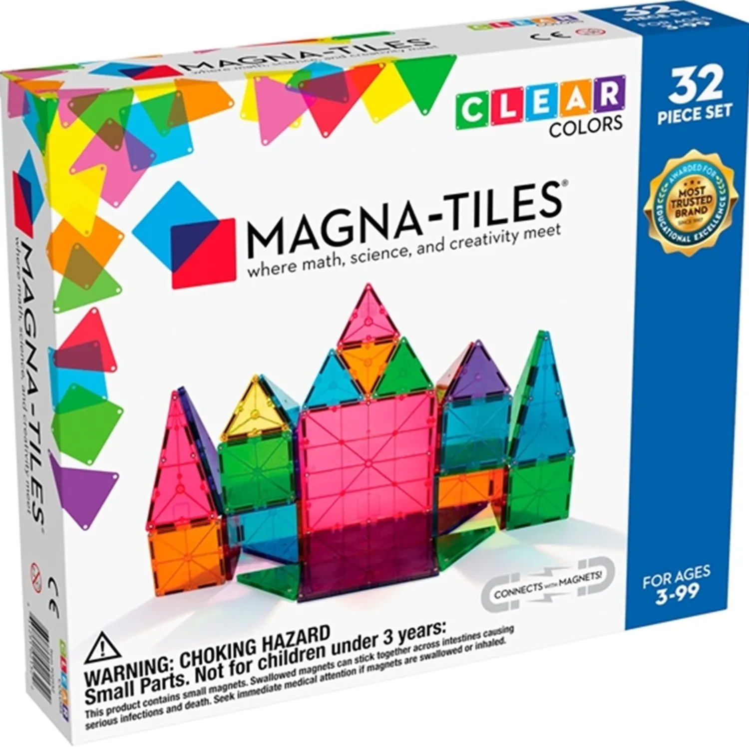 Clear Colors - Magnetsæt 32 Dele*Magna-Tiles® Clearance