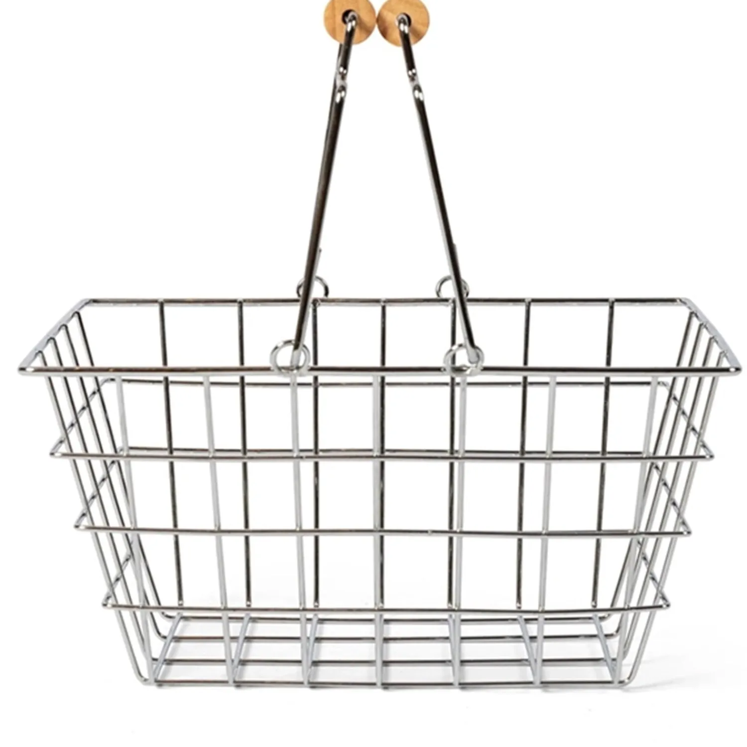 Metal Kurv Med Træhåndtag*Mamamemo Hot