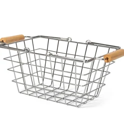 Metal Kurv Med Træhåndtag*Mamamemo Hot
