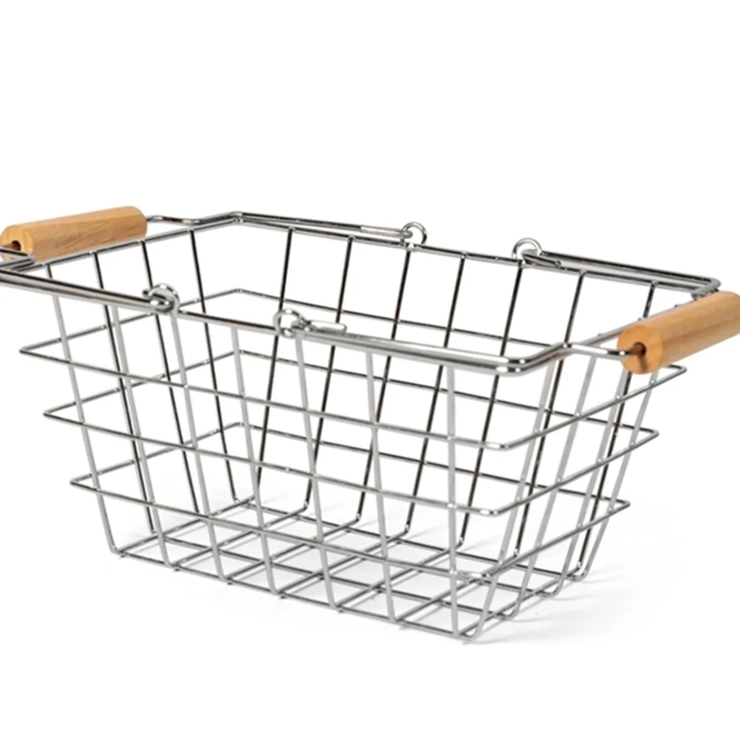 Metal Kurv Med Træhåndtag*Mamamemo Hot