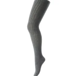 MP 130 Cotton Rib Strømpebukser 497 Grey*Mp Danmark Discount