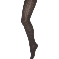 MP 130 Cotton Rib Strømpebukser 541 Dark Brown*Mp Danmark Online