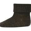 MP 589 Uld Rib Baby Strømper 351 Brown Melange*Mp Danmark Online
