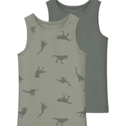 Agave Green Tank Top 2-pack Agave Green Dino Noos*Name It Clearance