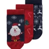 Dark Sapphire Jester Red Richristmas 3-pak Strømper*Name It Hot