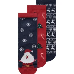 Dark Sapphire Jester Red Richristmas 3-pak Strømper*Name It Sale