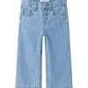 Light Blue Denim Multi Rose Wide Stripe Jeans*Name It New