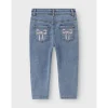 Medium Blue Denim Bow Embroidery Nmfbella Mom Emb Jeans 1224-Sm Noos*Name It Online