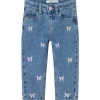 Medium Blue Denim Bows Bella Mom Embroidery Jeans Noos*Name It New