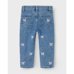 Medium Blue Denim Bows Bella Mom Embroidery Jeans Noos*Name It New