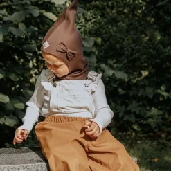 Top Elefanthue Sløjfe 2-lags Chocolate Brown*Racing Kids New