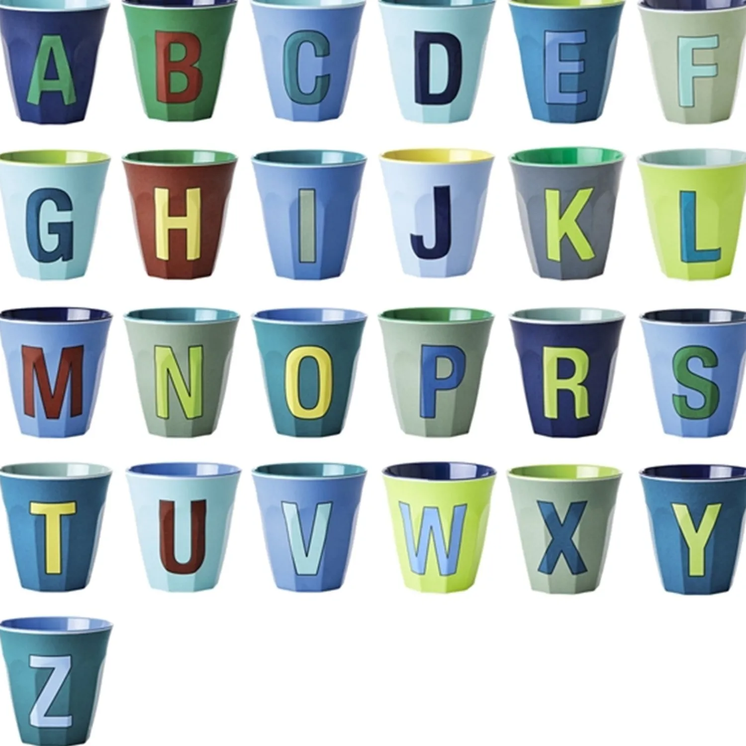 Bluish Colors Melamin Alfabet Kop*Rice Best