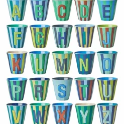 Bluish Stripes Melamin Alfabet Kop*Rice New