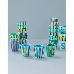 Bluish Stripes Melamin Alfabet Kop*Rice New