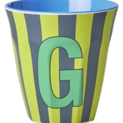 Bluish Stripes Melamin Alfabet Kop*Rice New