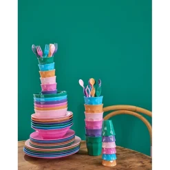 Multicolor Melamin Latteske 6-pak*Rice Outlet