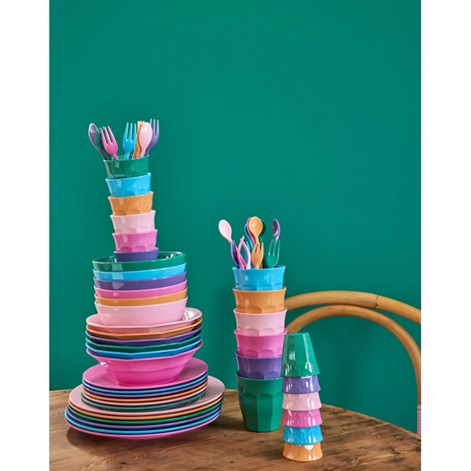 Multicolor Melamin Latteske 6-pak*Rice Outlet