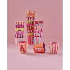 Pinkish Stripes Melamin Alfabet Kop*Rice Clearance