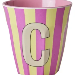 Pinkish Stripes Melamin Alfabet Kop*Rice Clearance