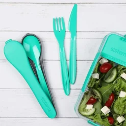 To Go Bestik Sæt Minty Teal*Sistema Sale