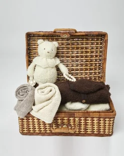 babytæppe - fish bone merino uld - off. White*Smallstuff Outlet