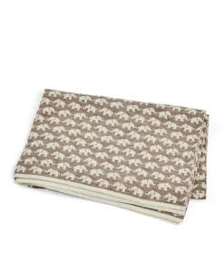 Babytæppe med elefanter, merino uld, natur*Smallstuff