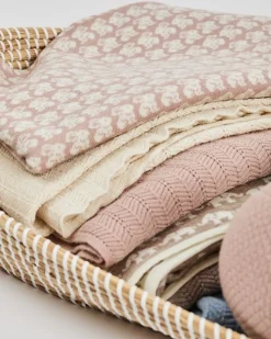 Babytæppe med elefanter, merino uld, natur*Smallstuff