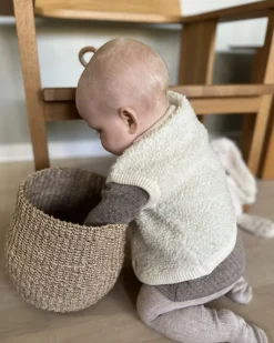 Vest, bouclé uld, off. white*Smallstuff Outlet